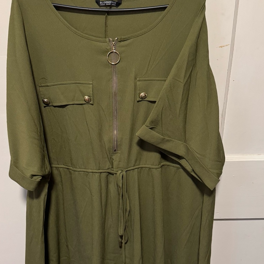 BloomChic Olive Green Dress
